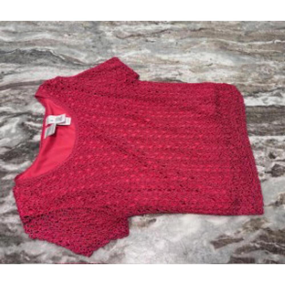 ✨ Emma James Dark Pink Crochet Top • Large *Spring & Summer Top - Picture 4 of 5